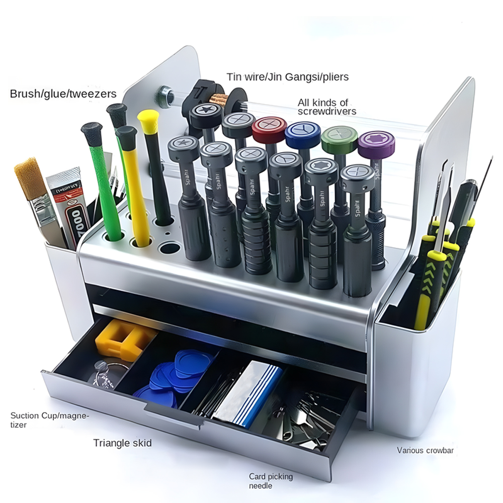 Phone Accessories Cabinet - Desktop Rack Electronic Maintenance Tool Cabinet