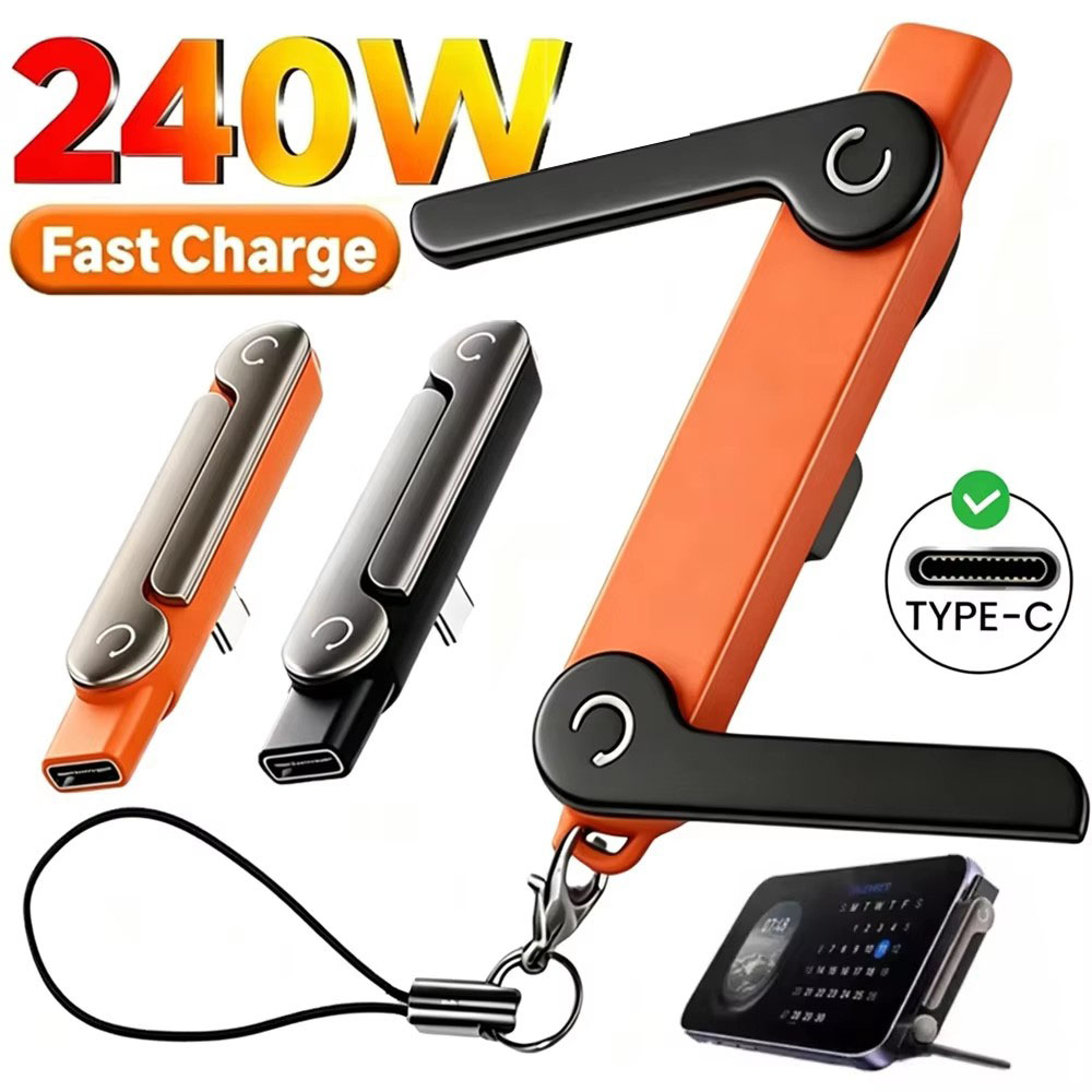 Fast Charging Cable - 1pc Flat Type-C Phone Charging Bracket