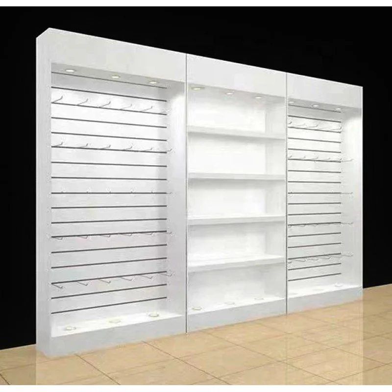 Phone Accessories Cabinet - custom，Wooden Slatwall Mobile Phone Accessories Cabinet