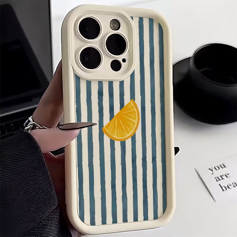 Phone Accessories Iphone - Striped Lemon Slice Pattern Phone Case