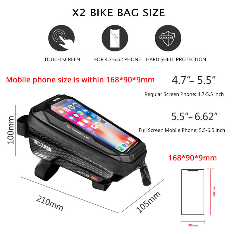 WILD MAN Bike Bag Front Cyclin - Youtube Phone Accessories 评论和价格