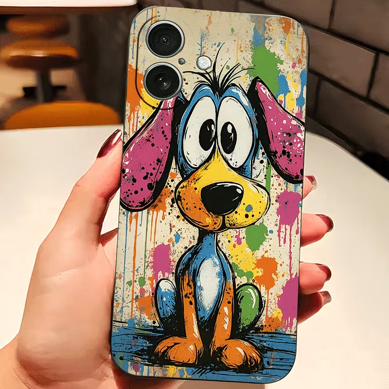 Graffiti Colored Puppy TPU Pho - Phone Accessories Iphone 评论和价格