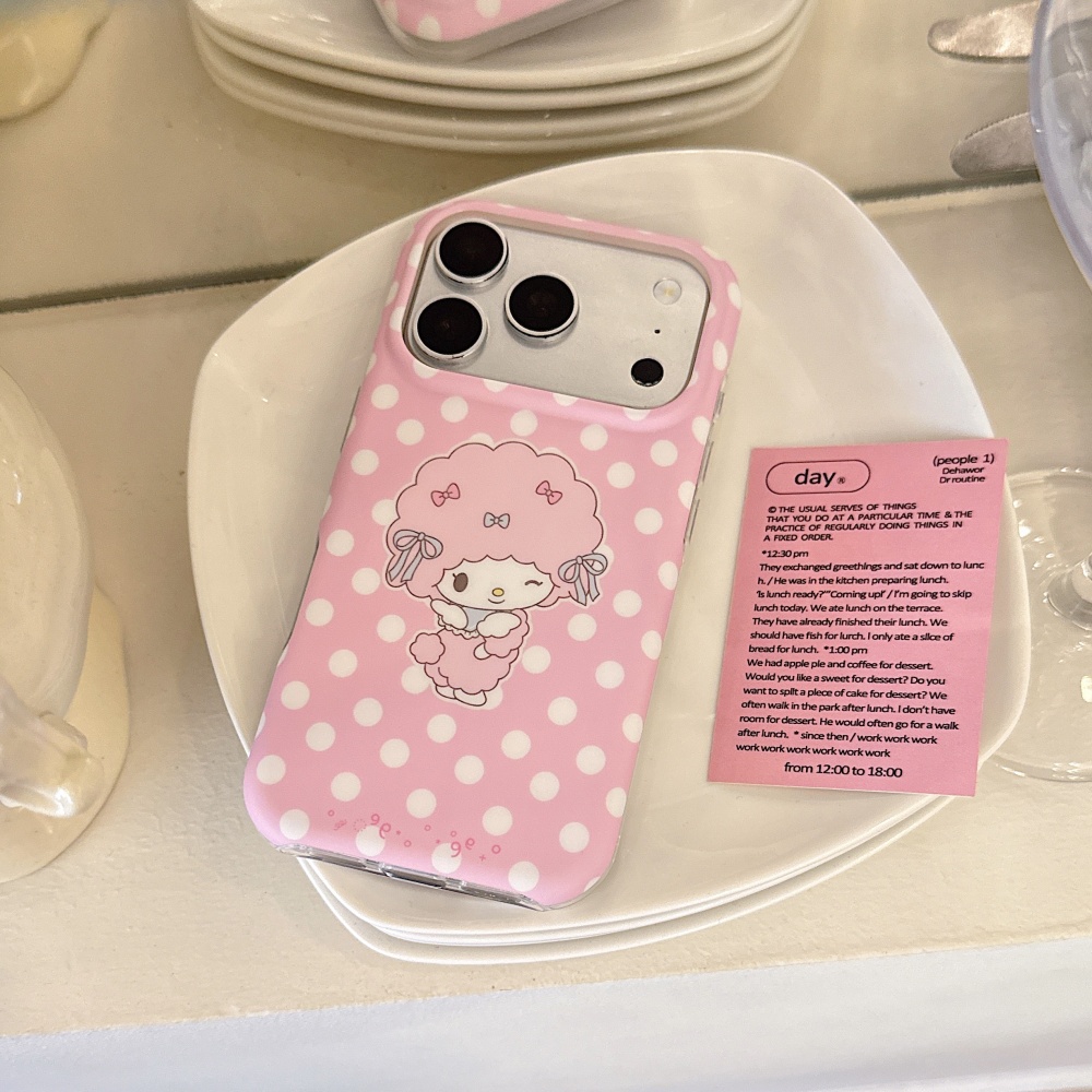 Double Sided Matte Pink Polka  - Quirky Phone Accessories 评论和价格