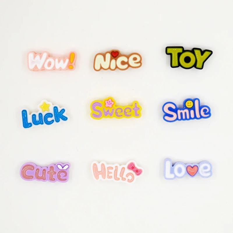 10Pcs Cute Flat Back Wow Luck  - Phone Accessories Baby 评论和价格