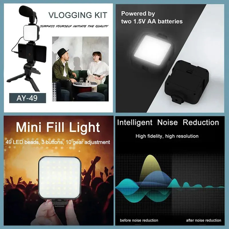 AY49 Smartphone Vlogging Kit W - Youtube Phone Accessories 评论和价格